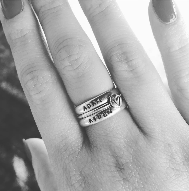 Silver Name Stackable Rings